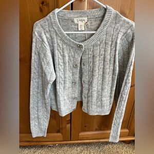 Grey snap up Jessica Simpson cardigan size Medium
